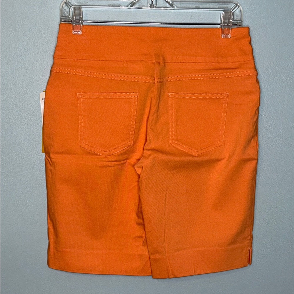 NWT Ruby Rd. Vibrant Orange/Melon Women's Stretch Slimming Bermuda Shorts, 8P - Picture 2 of 5